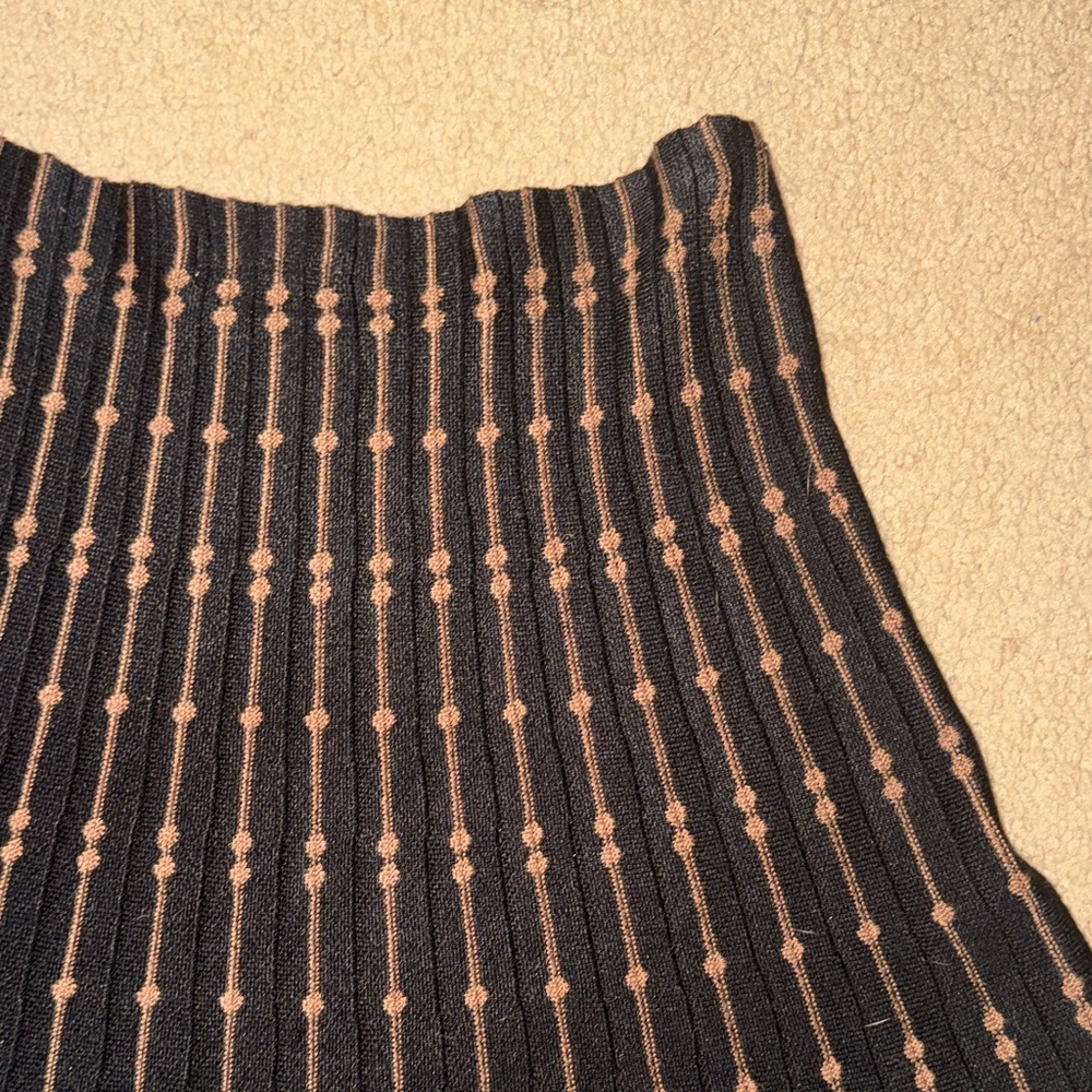 Max Studio Black and Brown A-Line Skirt